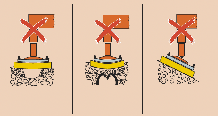 Grafik mit Darstellung von ungeeigneten Untergrund